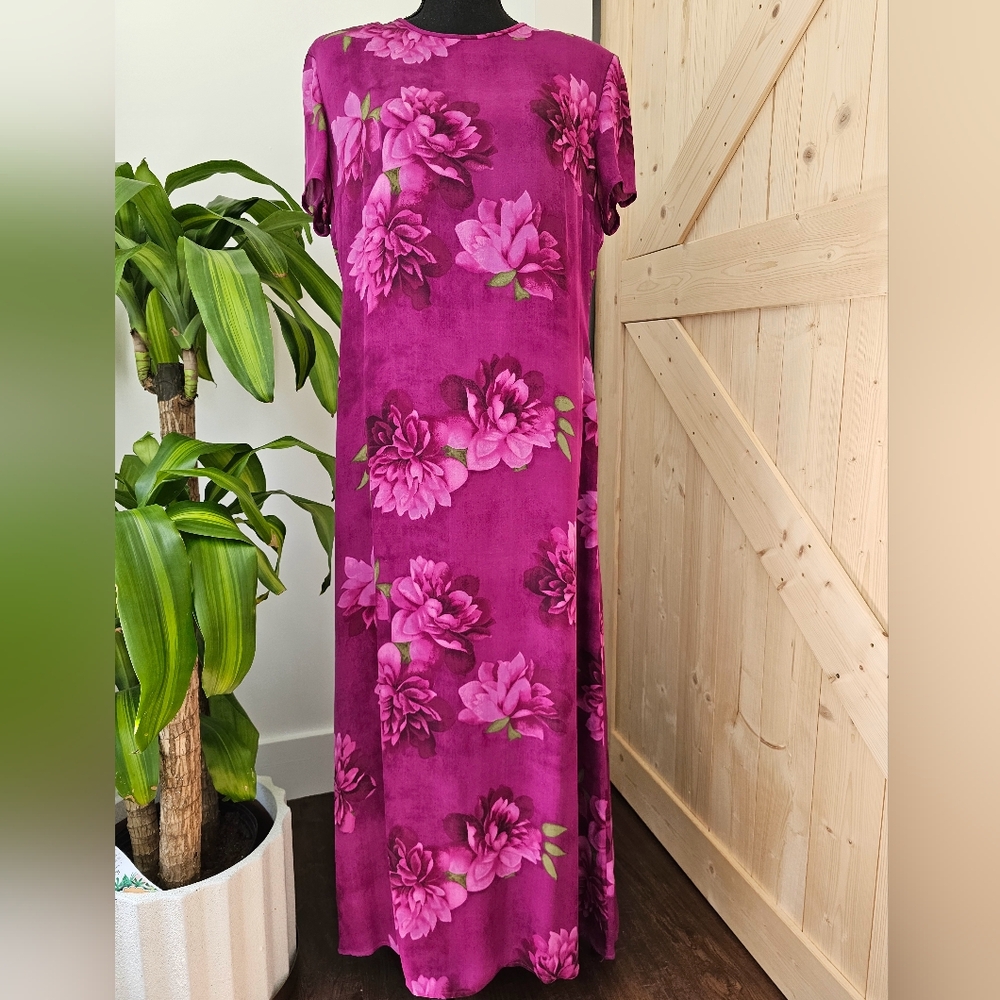 VALERIE DRESSES 100% silk size 14 maxi floral dress. Vintage‎